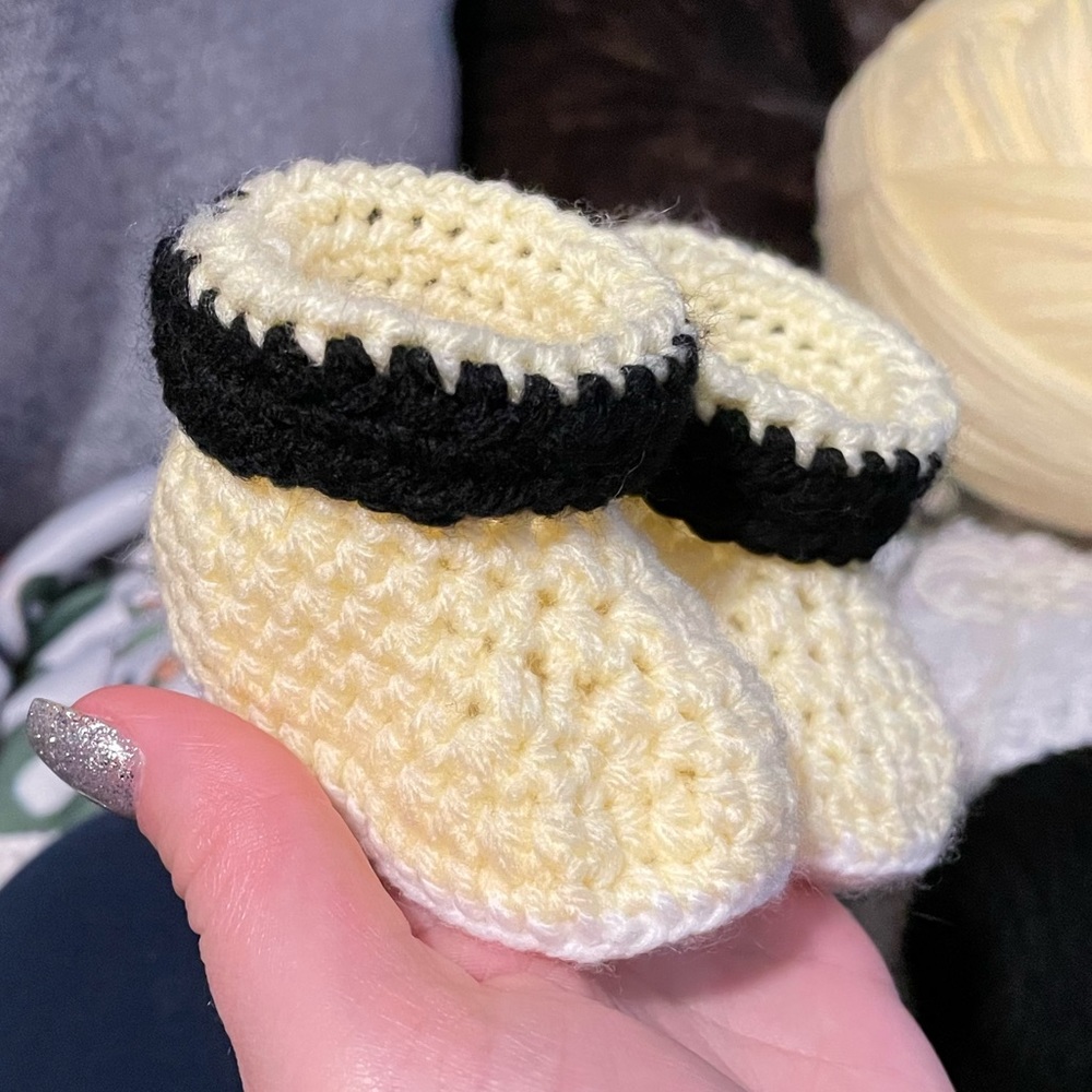 Hand made baby booties